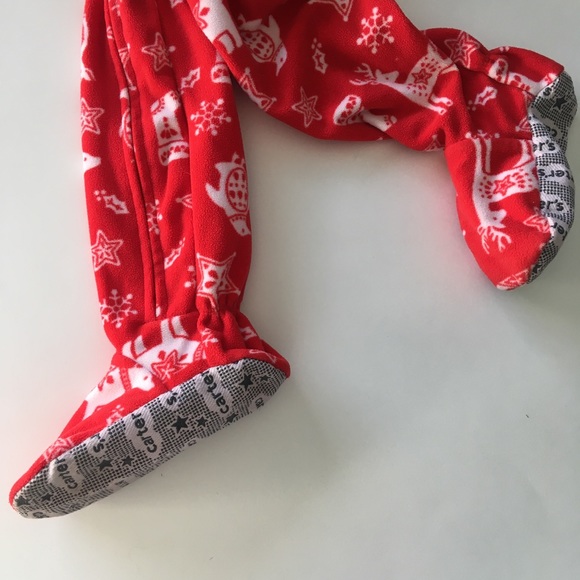Carter’s Long-Sleeved Christmas 1-Piece Fleece Footie PJs - Picture 3 of 4